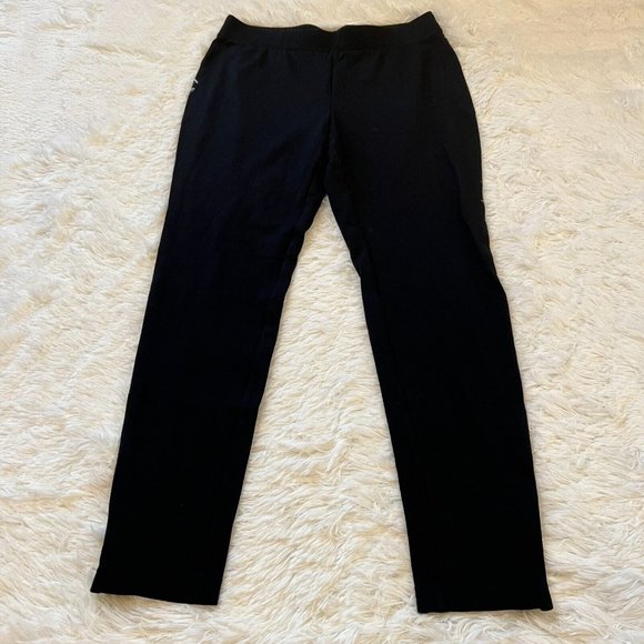 TAlbots Pants Women Medium Black Pull On Zip Legs Elastic Waist Stretch 13273 - Picture 1 of 11